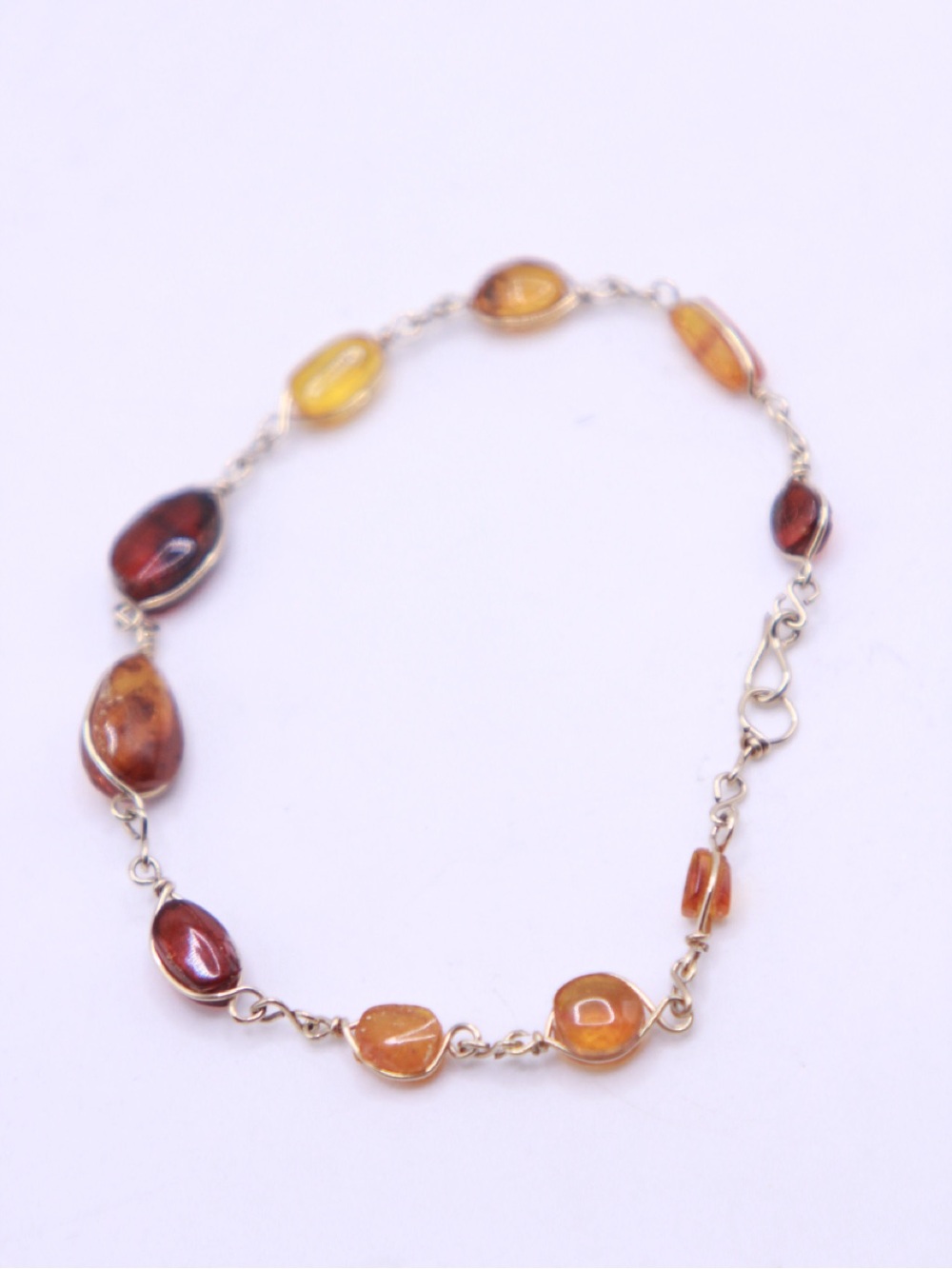 Vintage Wirework 10-Piece Amber Bracelet Varied Colors